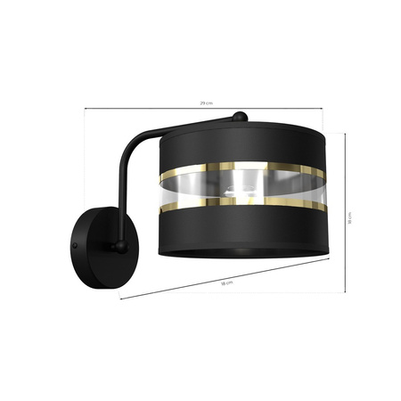 Lampa Ścienna Kinkiet ULTIMO Czarna 1xE27 Milagro