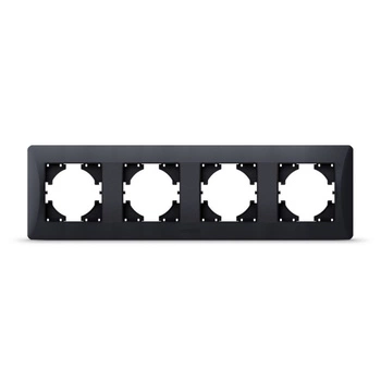 Ramka Pozioma do Gniazdek Poczwórna Natynkowa Czarna BINERA VIDEX