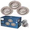 3x Oprawa Podtynkowa Wpuszczana LED 5W 350lm 2700K Nikiel Sparkle Philips