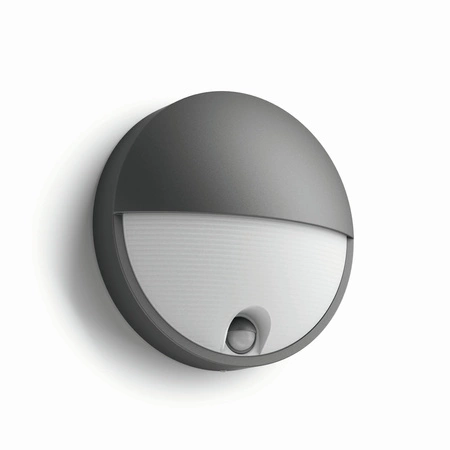 Kinkiet Ogrodowy Lampa Elewacyjna Zewnętrzna LED 5.5W 600lm 2700K IP44 z Czujnikiem Ruchu i Zmierzchu Antracyt Capricorn Philips
