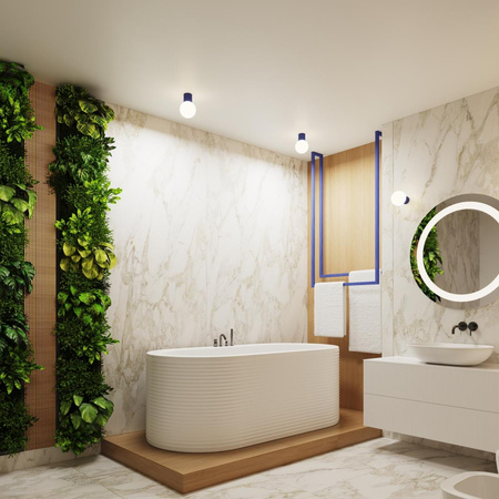 Kinkiet Łazienkowy Lampa Ścienna G9 Okrągła Granatowa Nowoczesna Matowa IP44 Halo Sollux