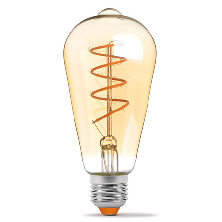 Żarówka LED E27 ST64 Edison 4W = 28W 300lm 2200K Ciepła 360° FILAMENT Bursztynowa Ściemnialna Videx