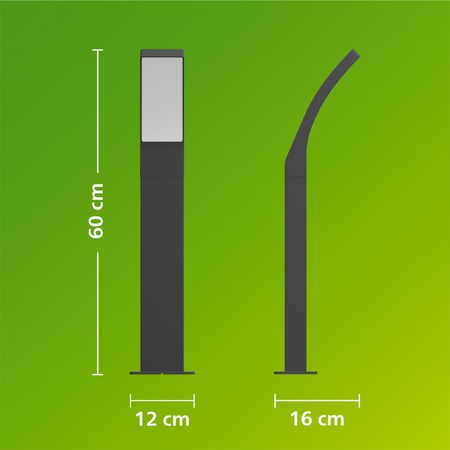 Lampa Ogrodowa Stojąca Zewnętrzna LED 4.3W 800lm 2700K Ciepła SŁUPEK 60cm IP44 Antracyt UltraEfficient Splay Philips
