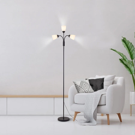 Lampa Podłogowa Oprawa Stojąca 3x E27 Czarna Tulip Sanico Goldlux