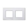 Ramka SZKLANA do gniazda biała podwójna