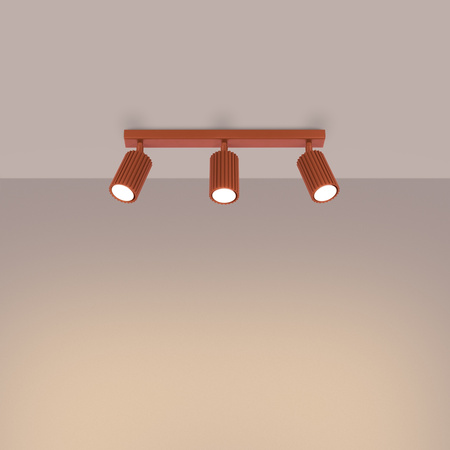 Lampa Sufitowa Reflektor Tuba Spot 3x GU10 Ochra Czerwona Karbon Deep Space SL.1638 Sollux