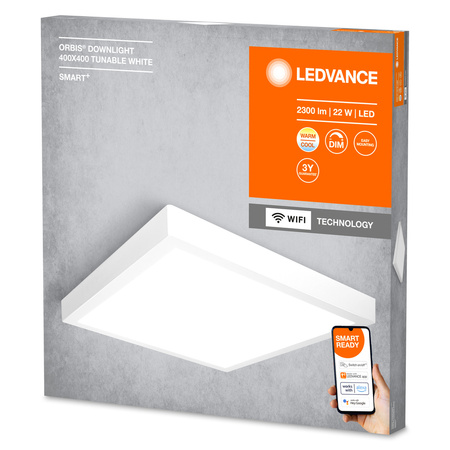 Oprawa Podtynkowa Panel LED Punktowa SPOT 22W 1800lm Ściemnialna CCT Okrągła 40cm Biały SMART+ WiFi Downlight Ledvance