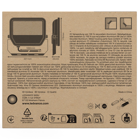 Naświetlacz LED Reflektor Zewnętrzny Lampa 41W 5500lm 3000K IP66 Biały Floodlight Ledvance