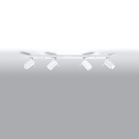 Lampa Sufitowa Oprawa Natynkowa SPOT TUBA Reflektor 4x GU10 Ruchoma Tubularna Biała Nowoczesna Ring Sollux
