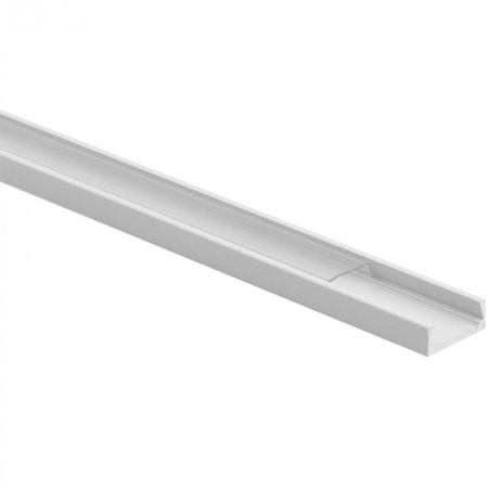 Profil Aluminiowy do Taśm LED Biały Wpuszczany/Natynkowy 2m z Przezroczystym Kloszem i Zaślepkami Ecolight