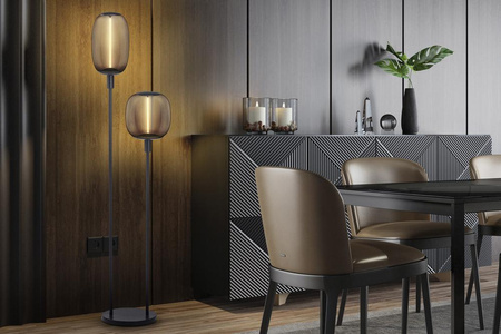 Lampa Stojąca Oprawa Ozdobna Podłogowa Dekoracyjna Vintage 2xE27 Ciemny Szary Stick LEDVANCE