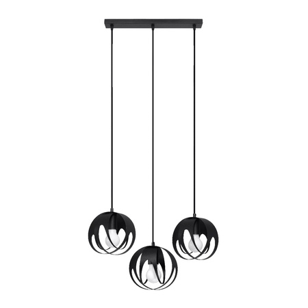 Lampa Sufitowa Wisząca Zwis 3x E27 Kulista Czarna Nowoczesna Tulos Sollux