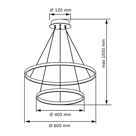Lampa Wisząca LED Zwis 35W 4600lm 4000K Neutralna 120° Złota LEA Sanico Goldlux