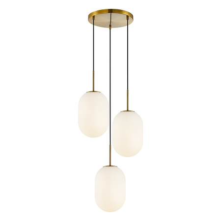 Lampa Wisząca Sufitowa ALIAS Złota 3xE14 koło Milagro