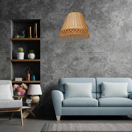 Lampa Wisząca Sufitowa VIMINI Brązowa 1xE27 WIklinowa Milagro