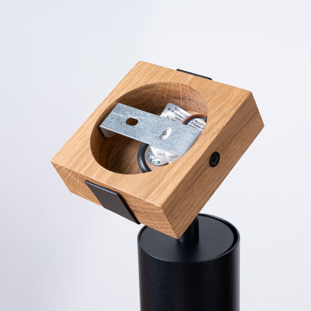 Lampa Ścienna Oprawa Natynkowa Kinkiet GU10 SPOT TUBA Reflektor Ruchoma Tubularna Czarna Brązowa Skandynawska Fager Sollux