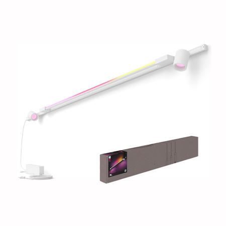 Zestaw Szyna Oświetleniowa Perifo Szynoprzewód 2m + 2x Reflektor + Lampa Oświetleniowa LED  39,9W CCT RGB Philips HUE Bluetooth Biały