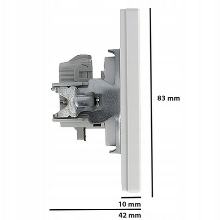 Gniazdo Pojedyncze 2P+PE z Przesłonami z Ramką SCHNEIDER ASFORA