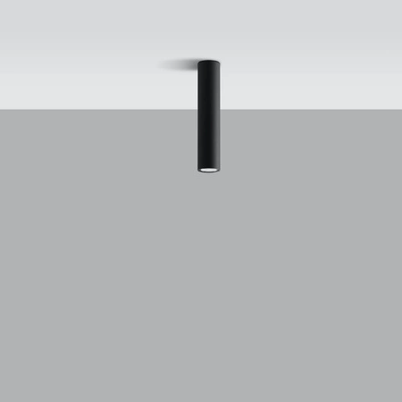 Lampa Sufitowa Oprawa Natynkowa SPOT TUBA GU10 Tubularna Czarna Nowoczesna Lagos Sollux