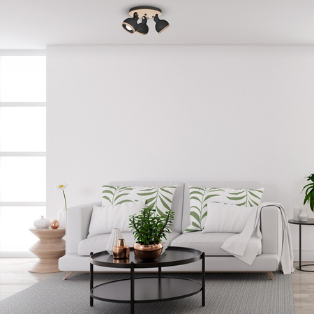 Lampa Sufitowa OVAL Czarna 3xE27 Milagro