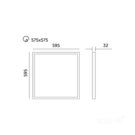 Panel LED Natynkowy 40W 5200lm 90° CCT Kaseton Biały 60x60cm Capri Pro Kobi