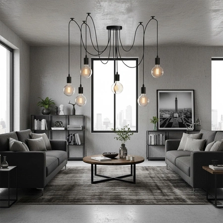 Lampa wisząca sufitowa ARANE PAJĄK 6 ramion do LED 6x E27 LUMILED