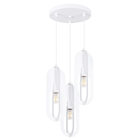 Lampa Sufitowa Wisząca Zwis 3x E27 Nieregularna Biała Nowoczesna Nicus Sollux