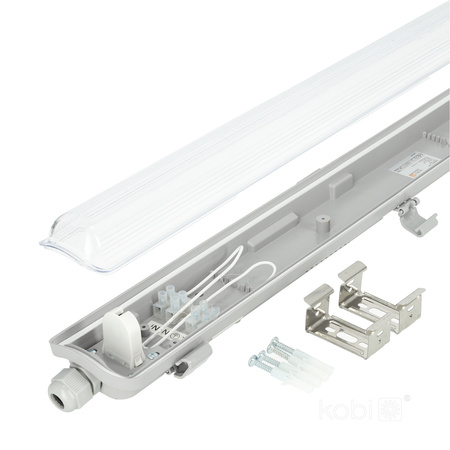 Oprawa Lampa Hermetyczna LED Świetlówkowa G13 IP65 Szara Hermetic Kobi