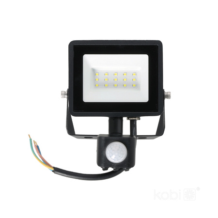 Naświetlacz LED Zewnętrzny Ogrodowy 20W 1620lm 6500K Zimny 120° z Czujnikiem Ruchu IP44 IK05 Czarny MHC Kobi