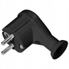 Wtyczka Elektryczna Kątowa Wtyk 2P+Z UNI-SCHUKO z Uziemieniem Czarna ORNO