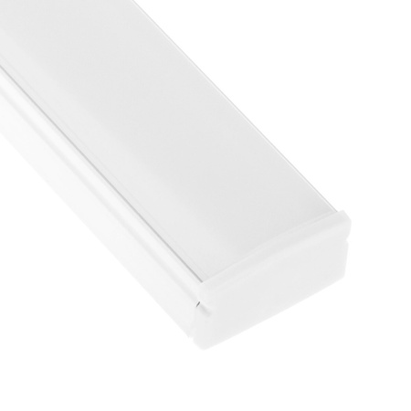 Profil Aluminiowy do LED KM36 Srebrny Natynkowy 1m + Przesłona mleczna + Zaślepki