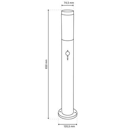 Lampa Ogrodowa Zewnętrzna E27 INOX SŁUPEK 65cm z Czujnikiem Ruchu Lilium LUMILED