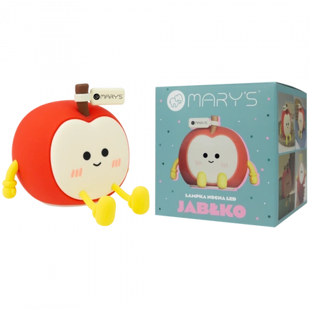 Lampka Nocna Dziecięca LED 0.6W 3000K Ciepła Akumulatorowa 400mAh czerwony JABŁKO MARY'S