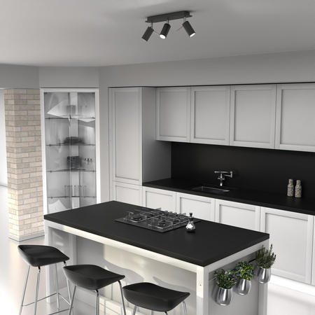 Lampa Sufitowa PRESTON Czarna Chrom 3x mini GU10 Milagro