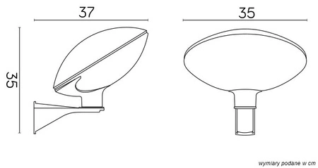Lampa Ogrodowa Zewnętrzna Elewacyjna KINKIET LED TAO K E27 Su-Ma