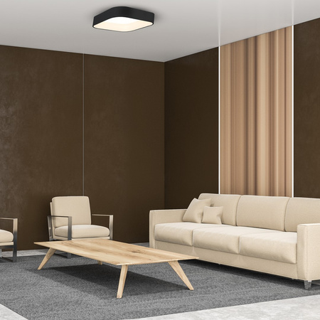 Plafon natynkowy ASTRO 24W 4000K LED Kwadratowy Klosz Czarny ML6356 Milagro Metal + Akryl