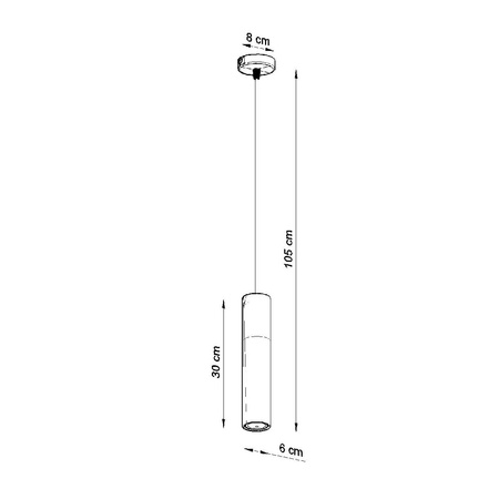 Lampa Sufitowa Wisząca Zwis GU10 Tubularna Brązowa Czarna Nowoczesna Pablo Sollux