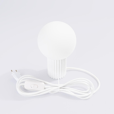 Lampa Biurkowa Stołowa G9 Okrągła Biała Nowoczesna Matowa Halo Sollux