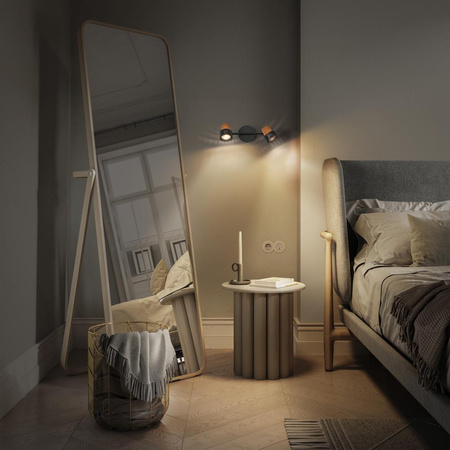 Lampa LED Ścienna Sufitowa Kinkiet Oprawa Natynkowa 6.8W 460lm 3000K Ciepła Ściemnialna Dekoracyjna Czarny Spot Cork Ledvance