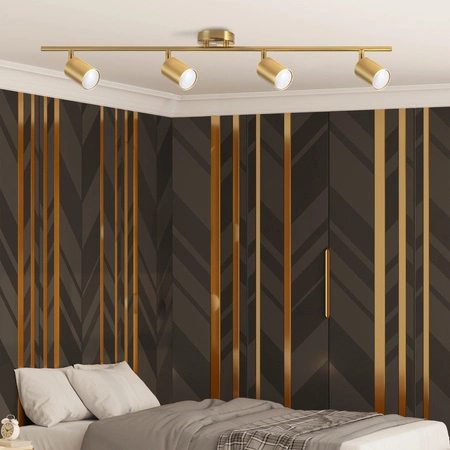 Oprawa Ścienno-Sufitowa Reflektor Punktowy 4x GU10 Złota GOLDI Sanico Goldlux