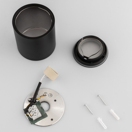 Oprawa Natynkowa HALOGENOWA Spot Tuba Stała EGIO GU10 LUMILED Okrągła IP44 Hermetyczna Czarna 83mm