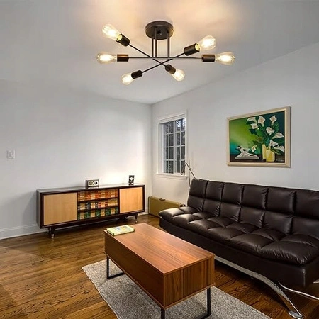 Żyrandol Lampa Oprawa Wisząca Sufitowa Dekoracyjny 6x E27 Czarny 70cm Masterled