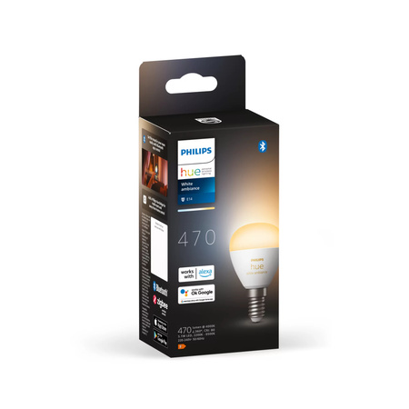Żarówka LED E14 P45 5,1W CCT PHILIPS HUE White Ambiance Bluetooth Zigbee