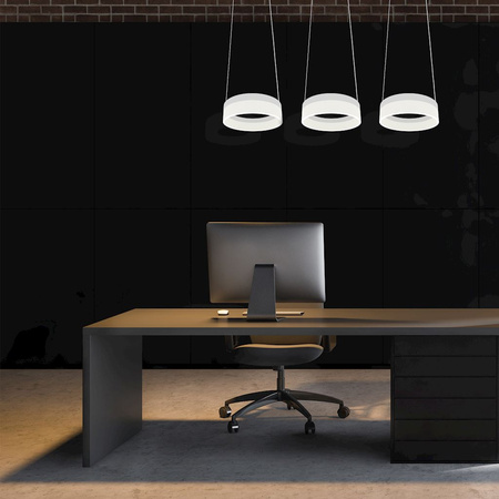 Lampa wisząca RING 36W trzy okręgi białe LED IP20 Metal i akryl styl nowoczesny Milagro