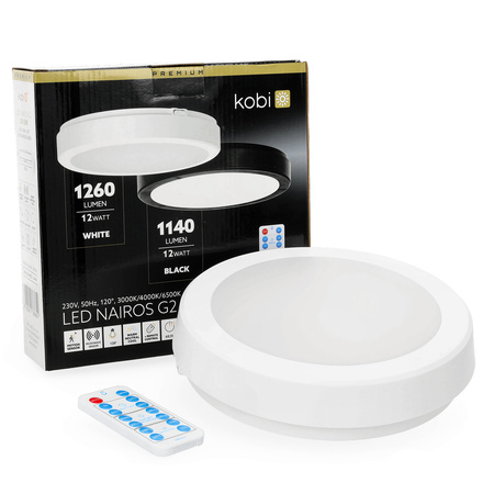 Plafon LED Łazienkowy Sufitowy Natynkowy 12W 1260lm 4000K 120° z Czujnikiem Ruchu i Zmierzchu Biały IP65 Nairos Kobi