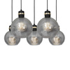 Lampa wisząca OMEGA 5xE27 Prostokąt Przydymione Szkło Kula MLP6535 Milagro Metal + Szkło