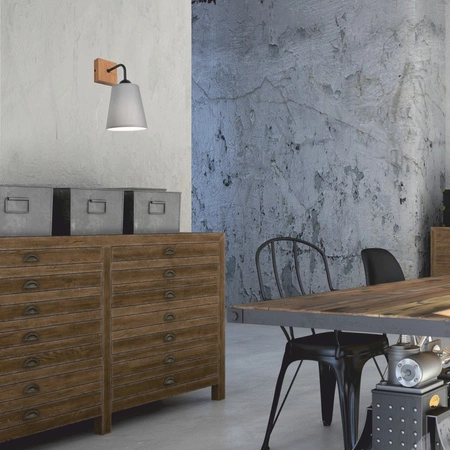 Lampa Ścienna Kinkiet LULA E27 Szary Dębowy KM-1.200 Lamkur