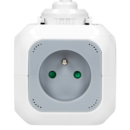 Przedłużacz Sieciowy Kostka 2P+Z 4x gniazdo + 2x USB z Uziemieniem Listwa Przewód 1,4m 16A