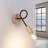 Lampa Ścienna Kinkiet 1x E27 Naturalne Drewno Czarna Ember Peach Puff SL.1476 Sollux