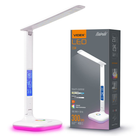 Lampka Biurkowa LED 7.5W 490lm 5500K Zimna Biała Ściemnialna Videx